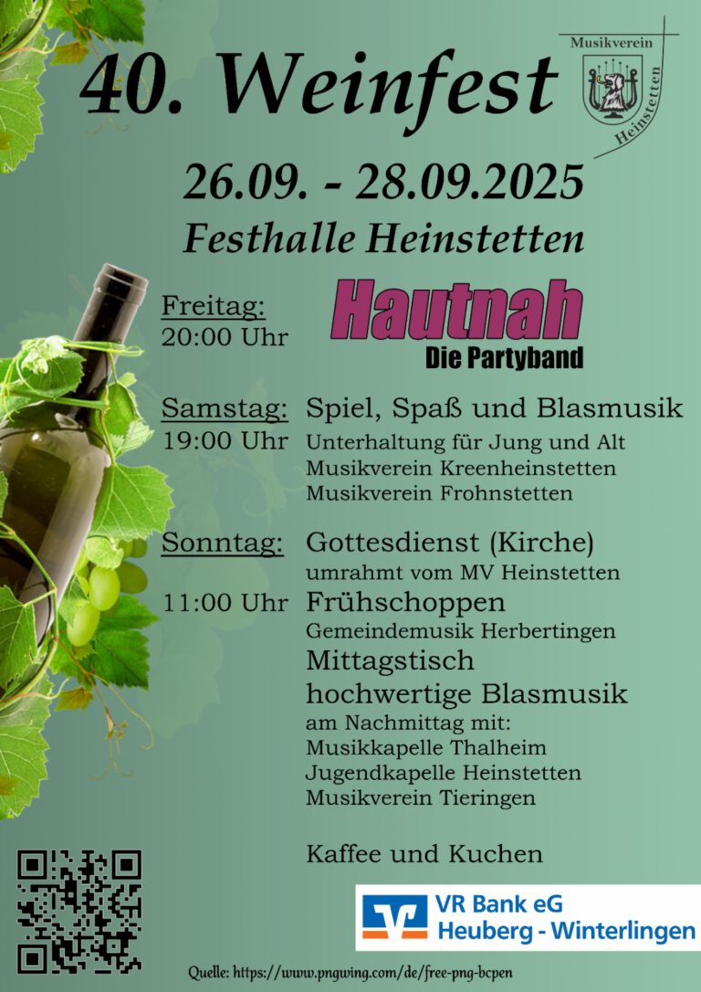 Mehr über den Artikel erfahren Einladung zum Weinfest